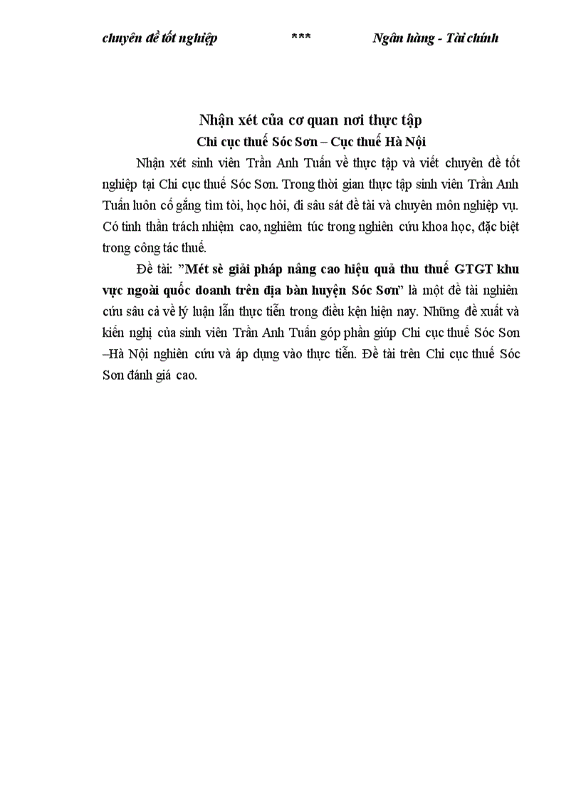 image for page Một số giải pháp nâng cao hiệu quả quản lý thu thuế GTGT khu vực ngoài quốc doanh trên địa bàn huyện Sóc Sơn 1