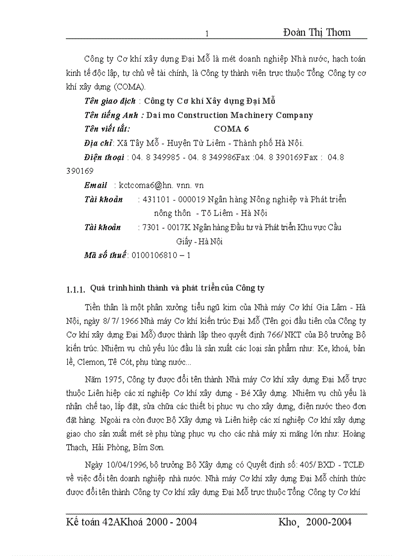image for page Đánh giá khái quát tổ chức hạch toán kế toán tại Công ty cơ khí xây dựng Đại Mỗ 1
