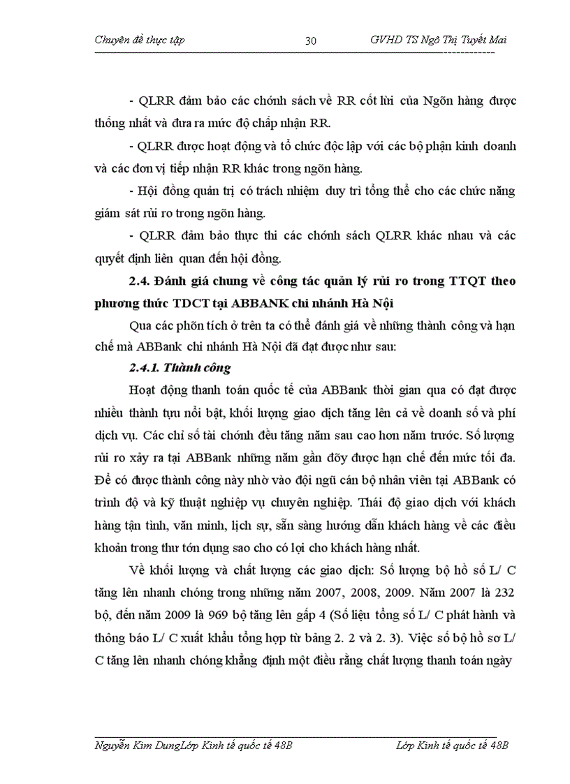 image for page Giải pháp phòng ngừa và hạn chế rủi ro trong thanh toán quốc tế tín dụng theo phương thức tín dụng chứng từ tại Ngân hàng TMCP An Bình