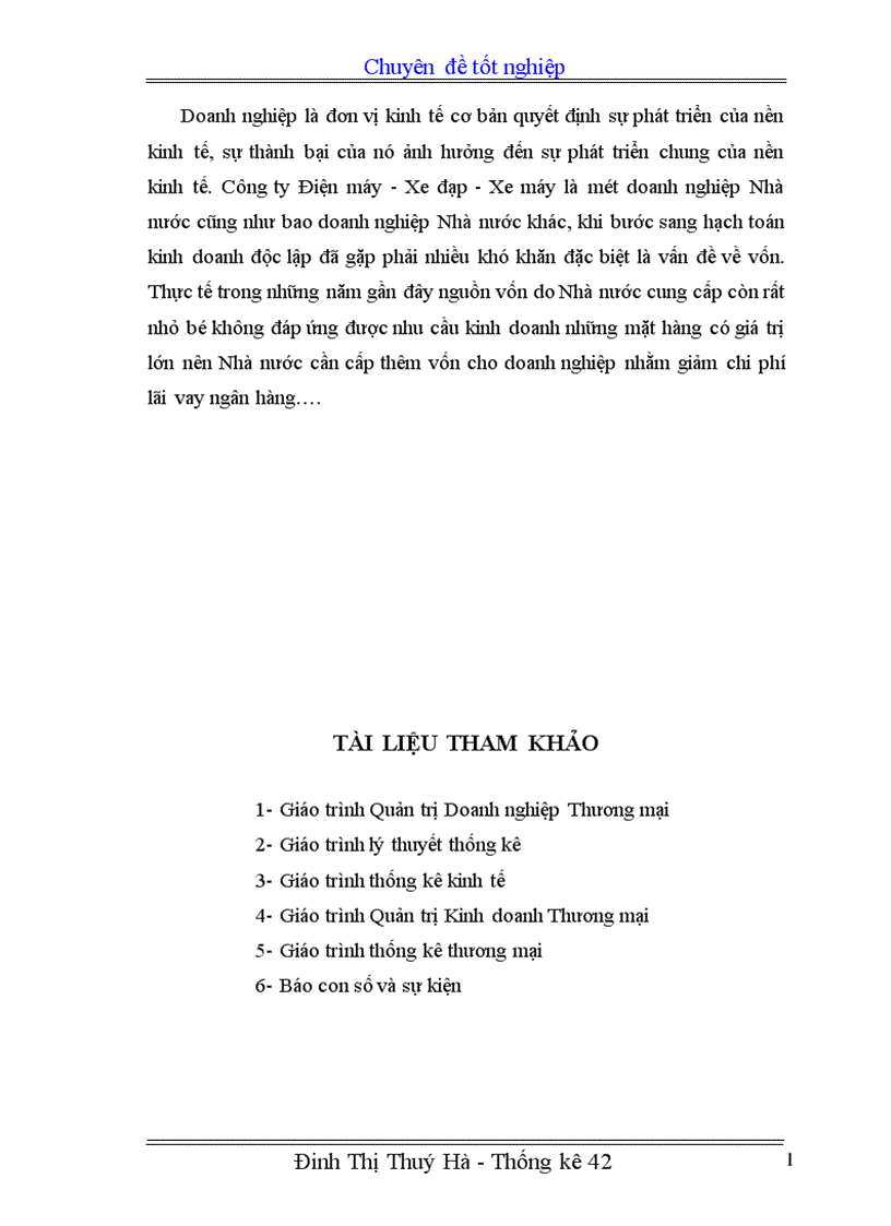 image for page Vận dụng một số phương pháp thống kê để phân tích kết quả hoạt động kinh doanh của công ty Điện máy Xe đạp Xe máy 1