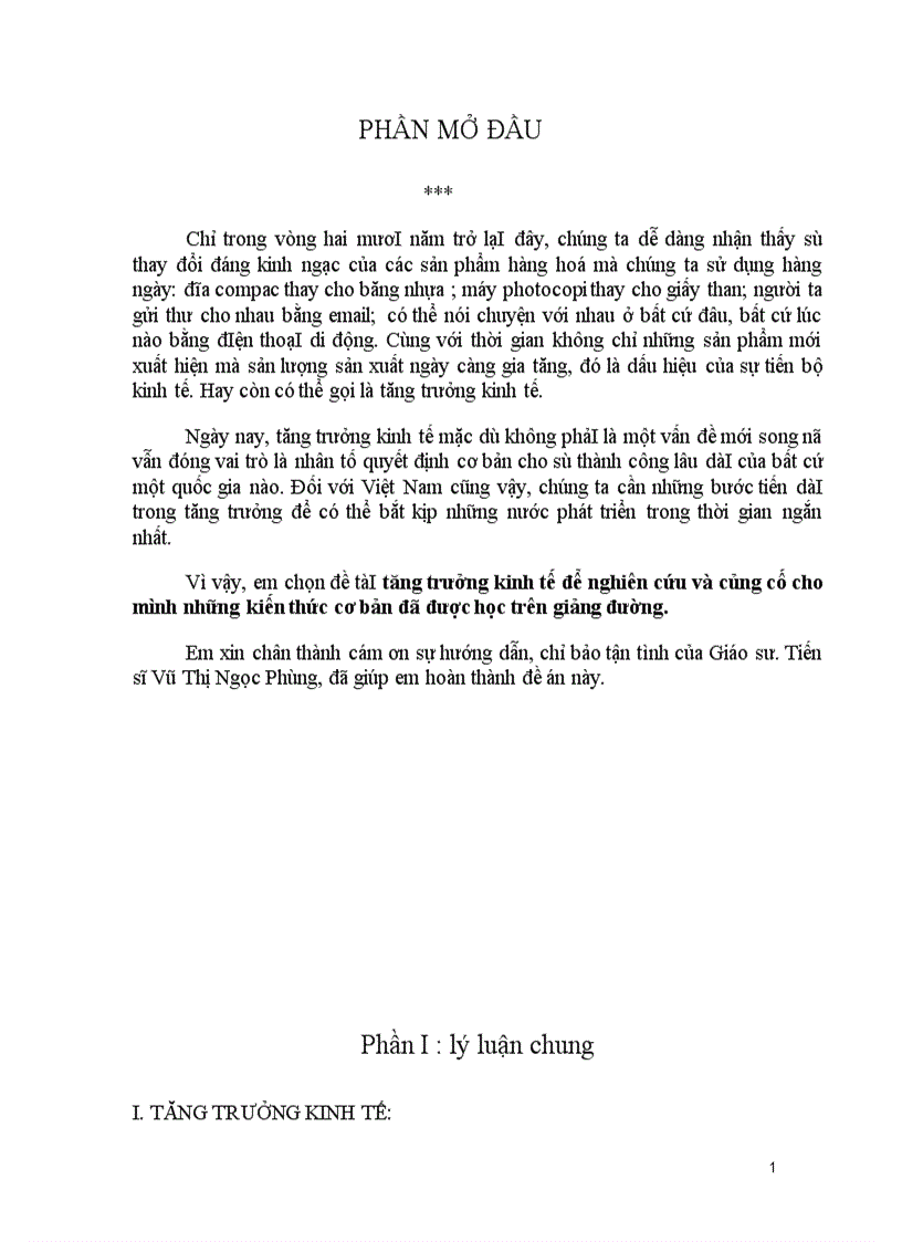 tăng trưởng kinh tế để nghiên cứu và củng cố cho mình những kiến thức cơ bản đã được học trên giảng đường