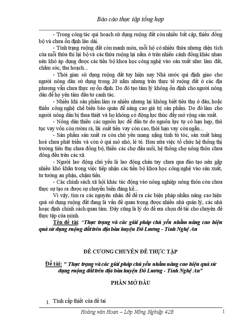 image for page Thực trạng và các giải pháp chủ yếu nhằm nâng cao hiệu quả sử dụng ruộng đất trên địa bàn huyện Đô Lương Tỉnh Nghệ An