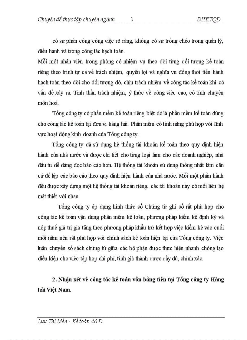 image for page Hoàn thiện hạch toán vốn bằng tiền và nâng cao hiệu quả sử dụng vốn bằng tiền tại Tổng công ty Hàng hải Việt Nam