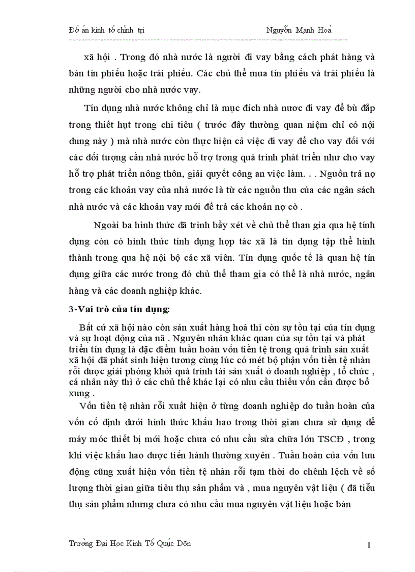 image for page Phân tích bản chất chức năng hình thức và vai trò của tín dụng trong nền kinh tế định hướng xã hội chủ nghĩa ở nước ta
