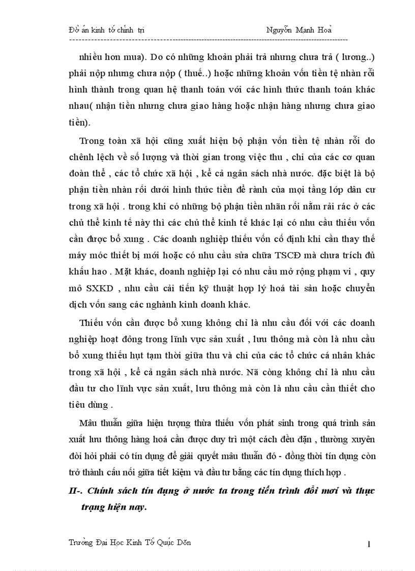 image for page Phân tích bản chất chức năng hình thức và vai trò của tín dụng trong nền kinh tế định hướng xã hội chủ nghĩa ở nước ta