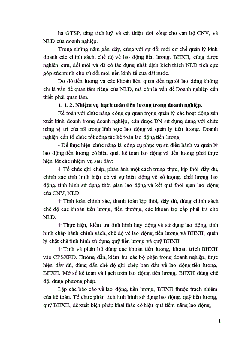 image for page Tổ chức hạch toán tiền lương và các khoản trích theo lương tại Công ty cổ phần Chương Dương 1