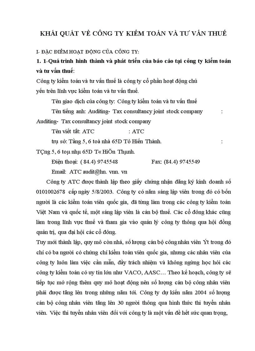 image for page Báo cáo thực tập tổng hợp của Công ty kiểm toán và tư vấn thuế 1