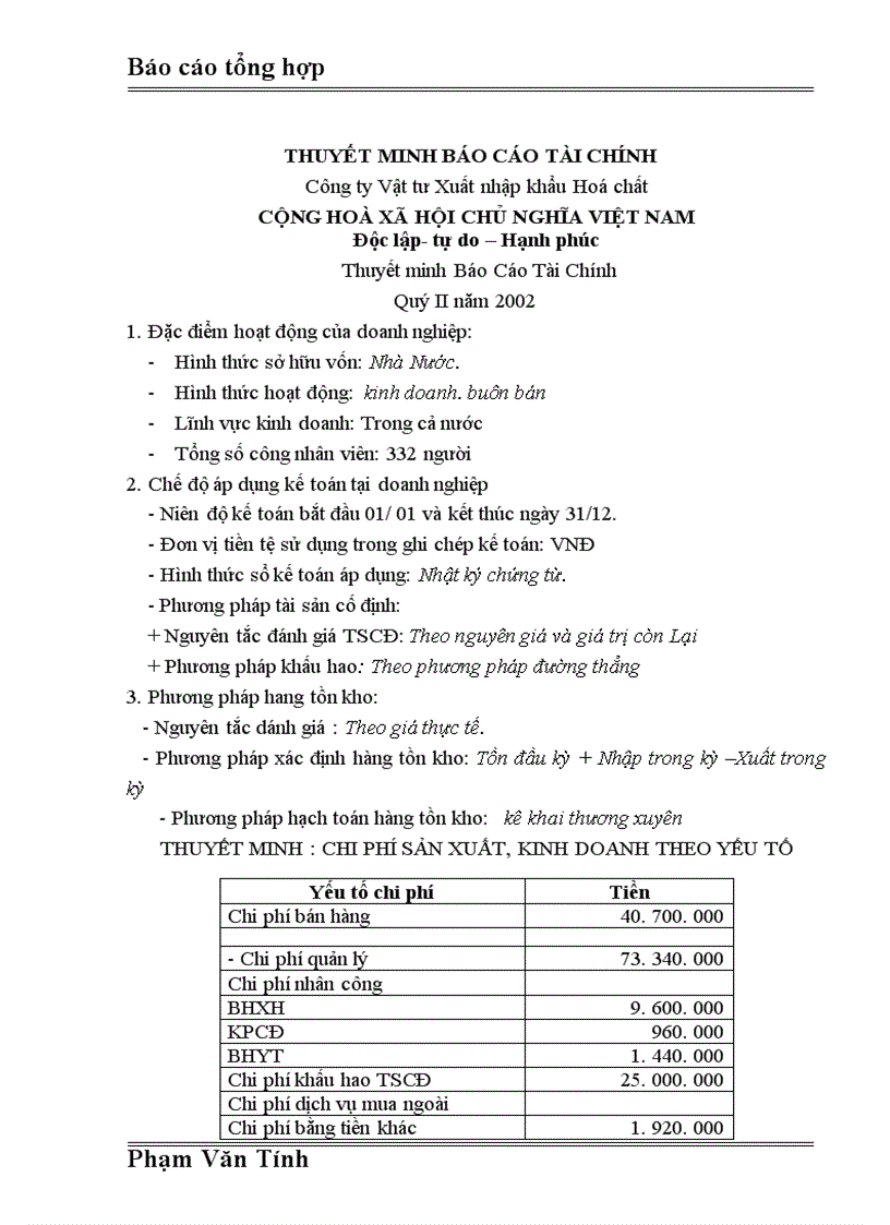 image for page Báo cáo thực tập tổng hợp của công ty Vật tư Xuất nhập khẩu Hoá chất