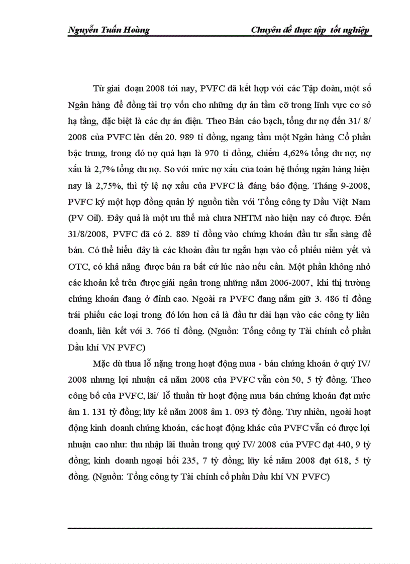 image for page Thực trạng và giải phỏp nhằm nõng cao hiệu quả sử dụng vốn tại Tổng cụng ty tài chớnh cổ phần Dầu khớ Việt Nam PVFC