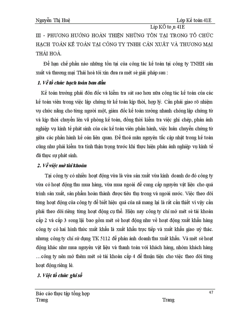 image for page Thực trạng tổ chức công tác hạch toán kế toán công ty trách nhiệm hữu hạn sản xuất và thương mại thái hoà