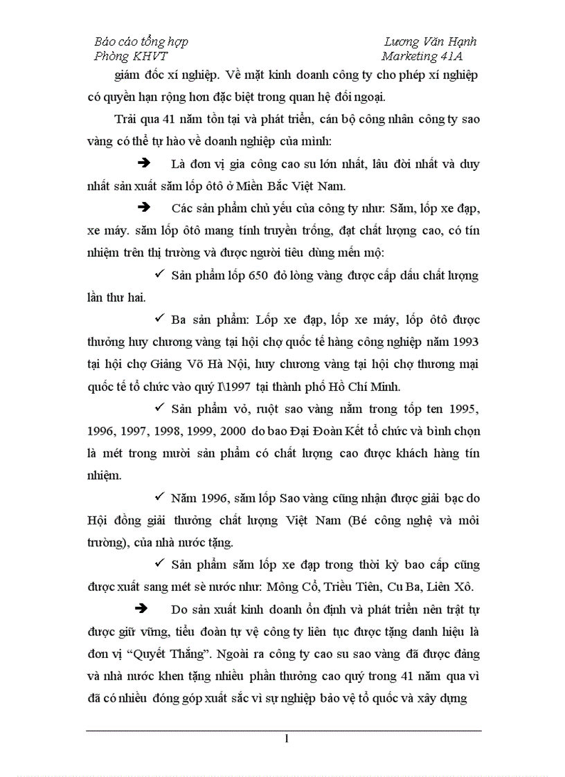 image for page Báo cáo thực tập tổng hợp của công ty cao su sao vàng