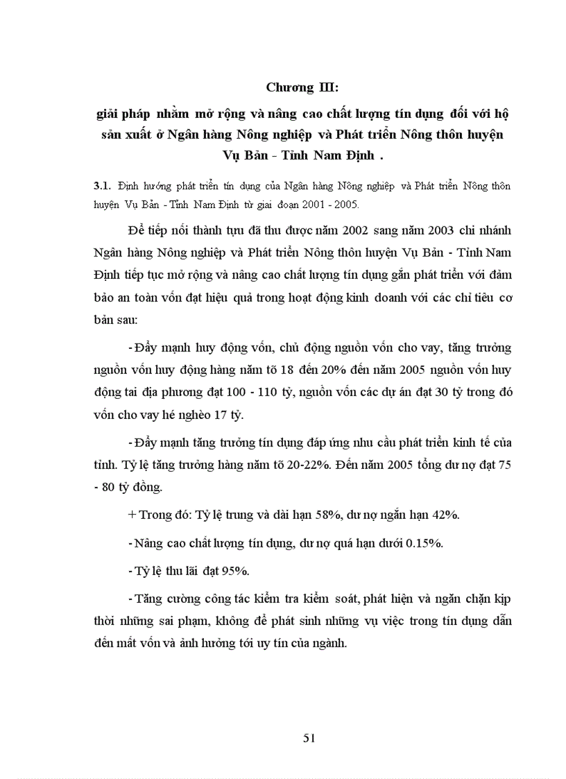 image for page Một số giải pháp nhằm mở rộng và nâng cao chất lượng tín dụng đối với hộ sản xuất ở Ngân hàng nông nghiệp và phát triển nông thôn huyện Vụ Bản Tỉnh Nam Định 1