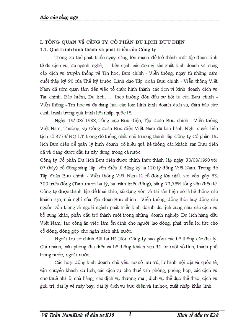 image for page Báo cáo thực tập tại Công ty du lịch cổ phần Bưu điện