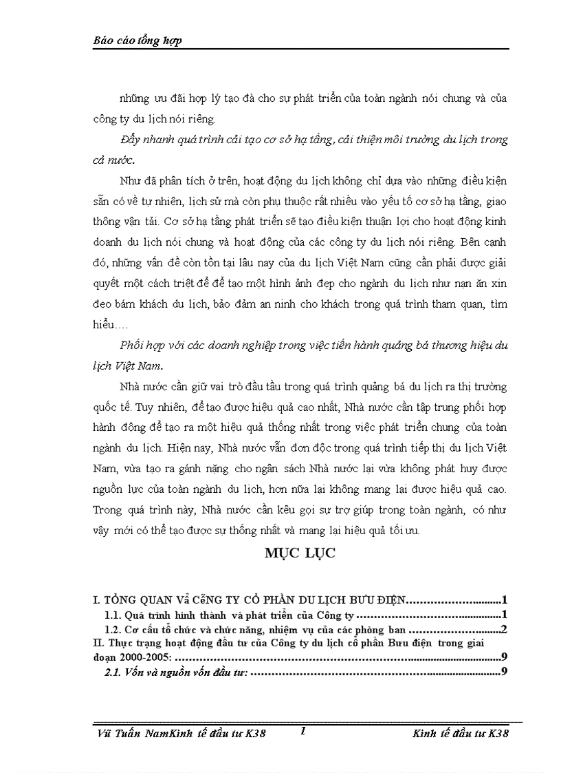 image for page Báo cáo thực tập tại Công ty du lịch cổ phần Bưu điện