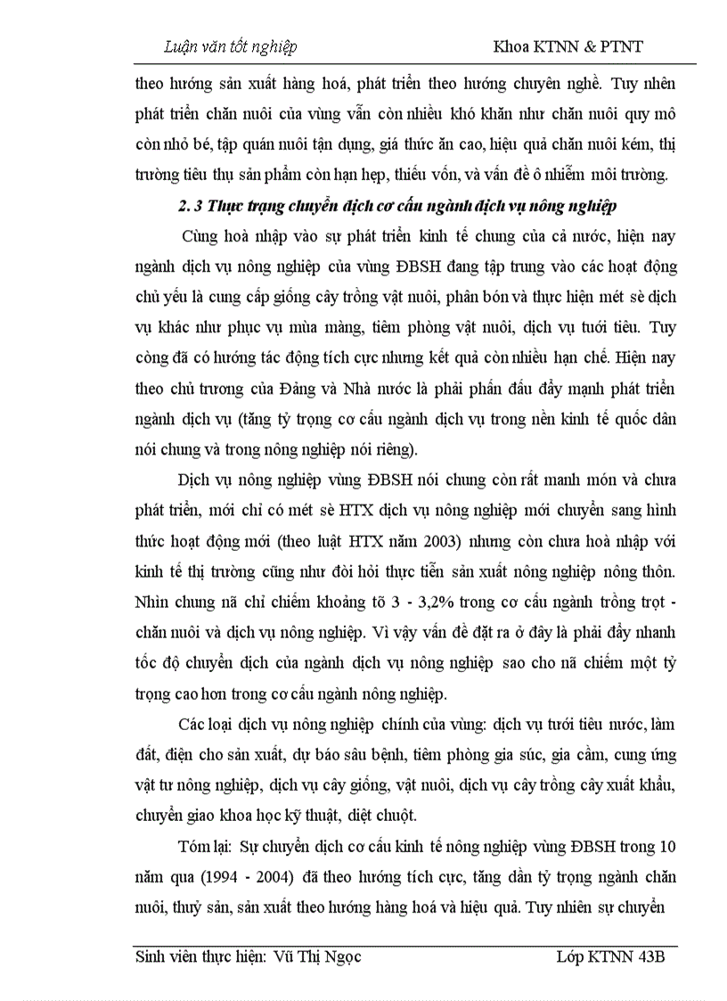 image for page Định hướng và giải pháp chuyển dịch cơ cấu kinh tế nông nghiệp vùng Đồng Bằng Sông Hồng đến năm 2010