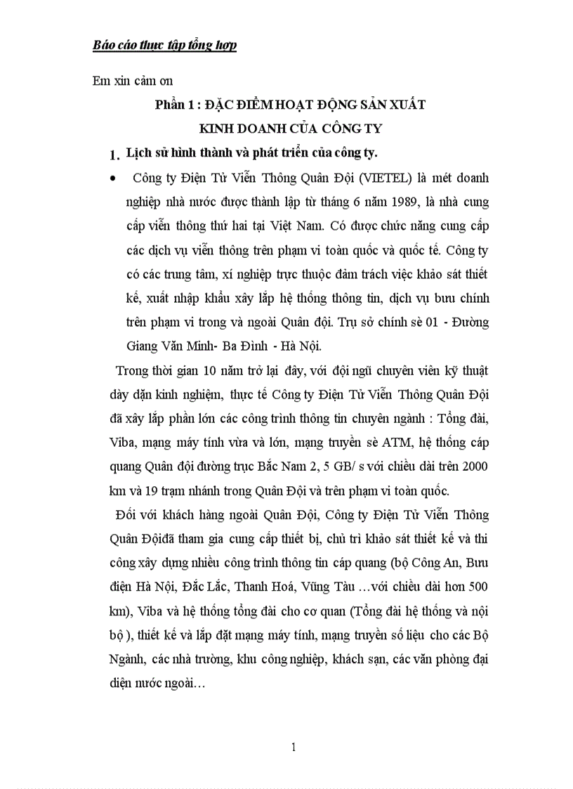 image for page Báo cáo thực tập tổng hợp của Công Ty Điện Tử Viễn Thông Quân Đội