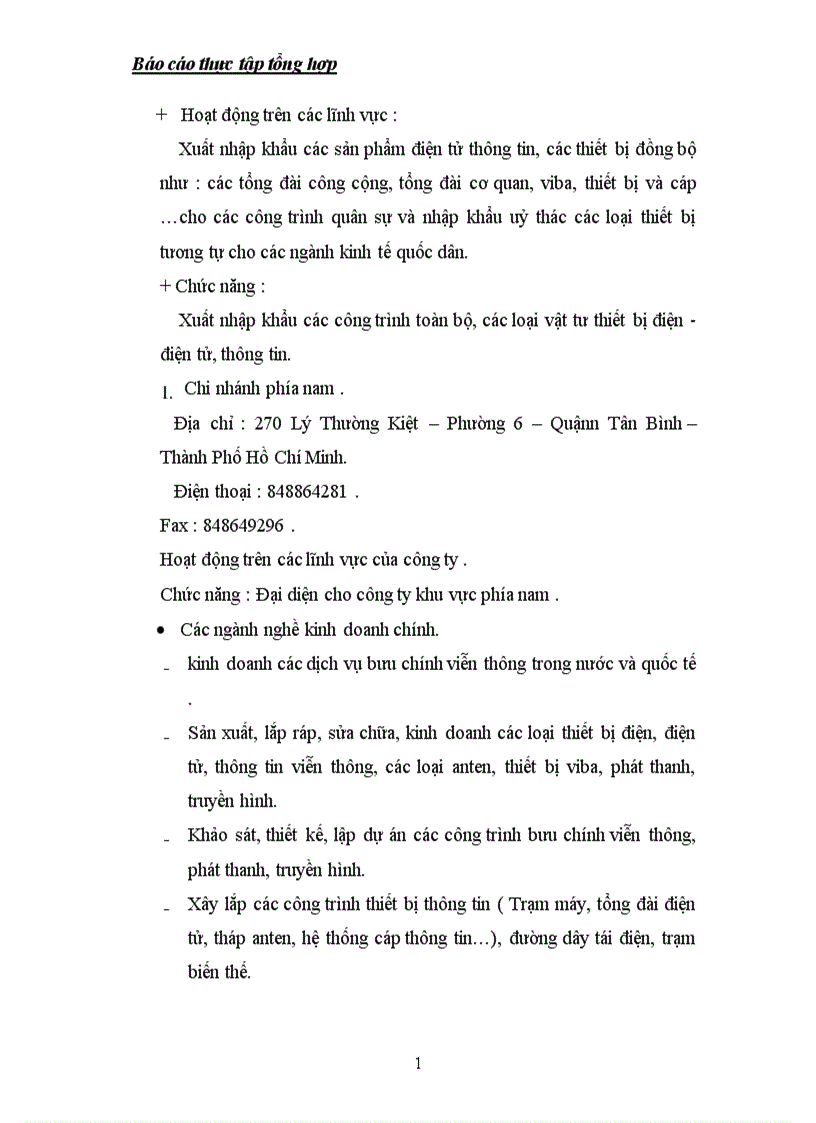 image for page Báo cáo thực tập tổng hợp của Công Ty Điện Tử Viễn Thông Quân Đội