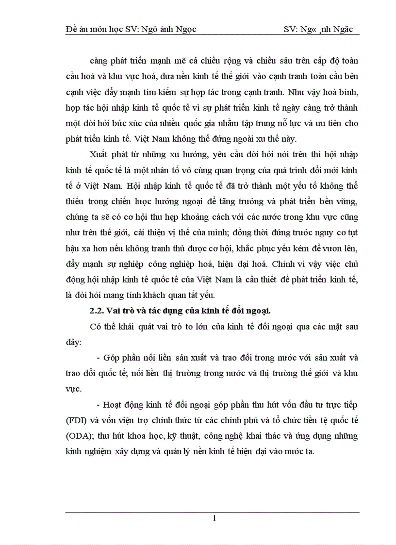 Thực trạng và giải pháp cơ bản để phát triển và nâng cao hiệu quả kinh tế đối ngoại ở việt nam từ nay đến 2020