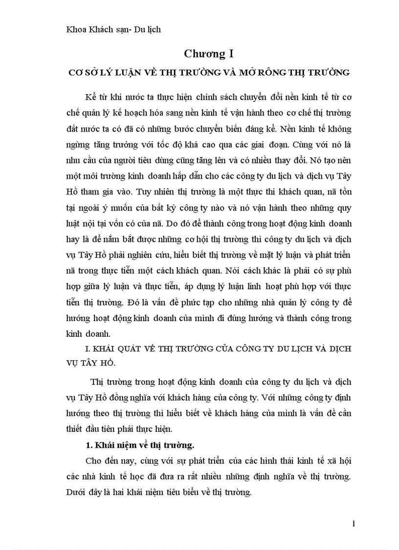 image for page Một số giải pháp nhằm mở rộng thị trường kinh doanh của công ty du lịch và dịch vụ Tây Hồ