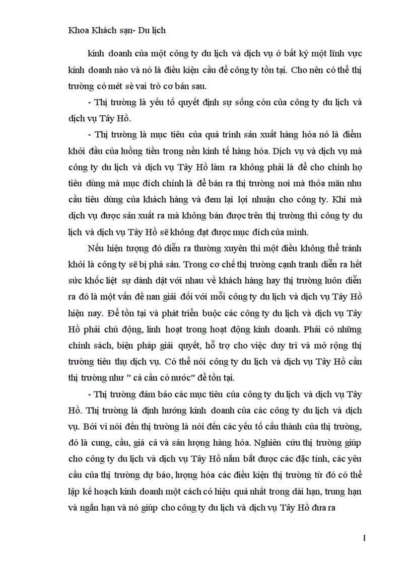 image for page Một số giải pháp nhằm mở rộng thị trường kinh doanh của công ty du lịch và dịch vụ Tây Hồ