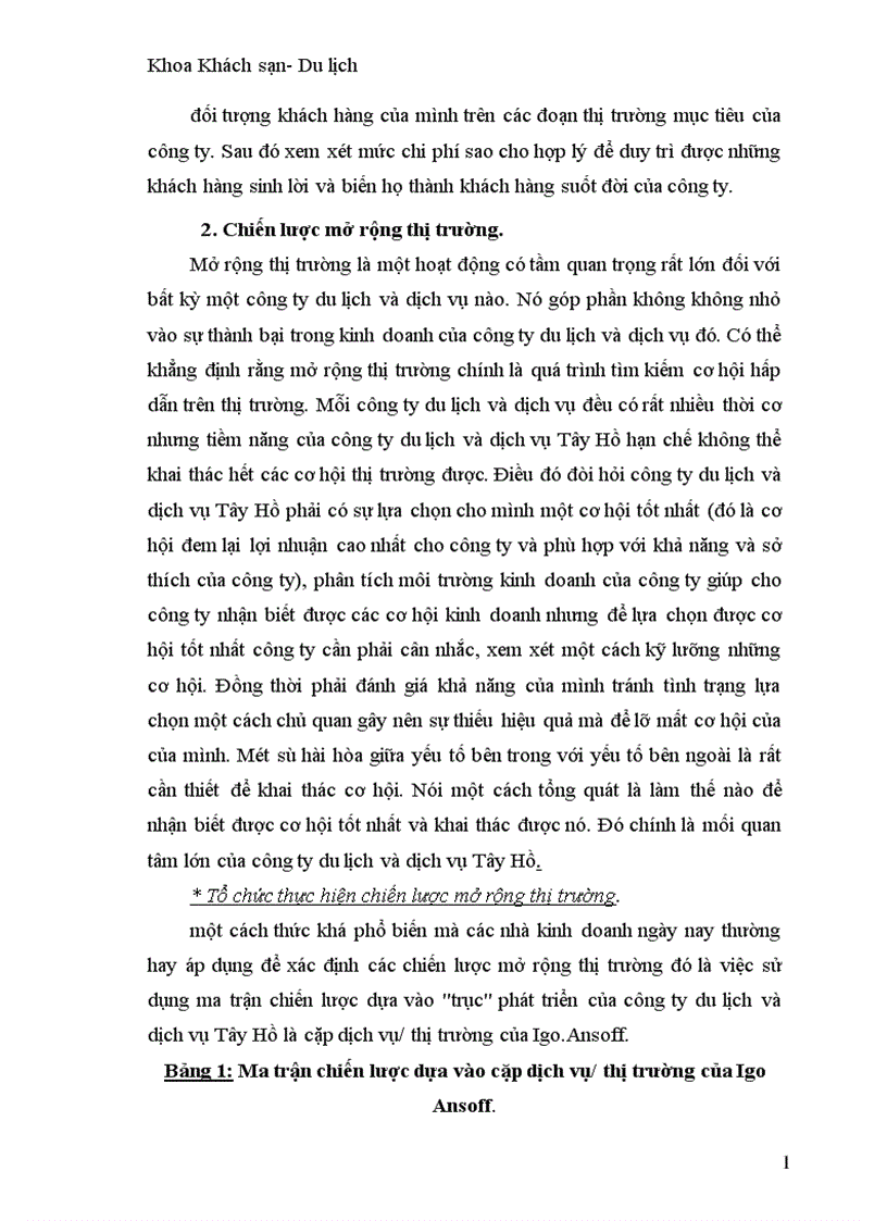 image for page Một số giải pháp nhằm mở rộng thị trường kinh doanh của công ty du lịch và dịch vụ Tây Hồ