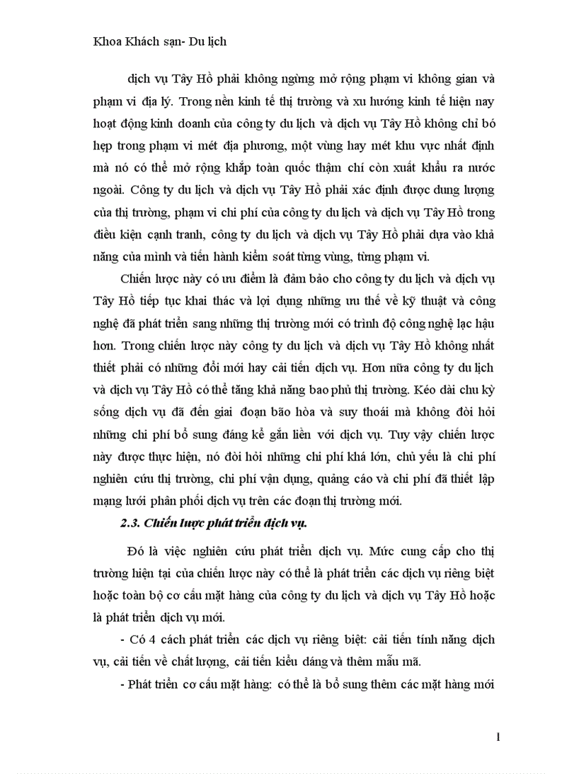 image for page Một số giải pháp nhằm mở rộng thị trường kinh doanh của công ty du lịch và dịch vụ Tây Hồ