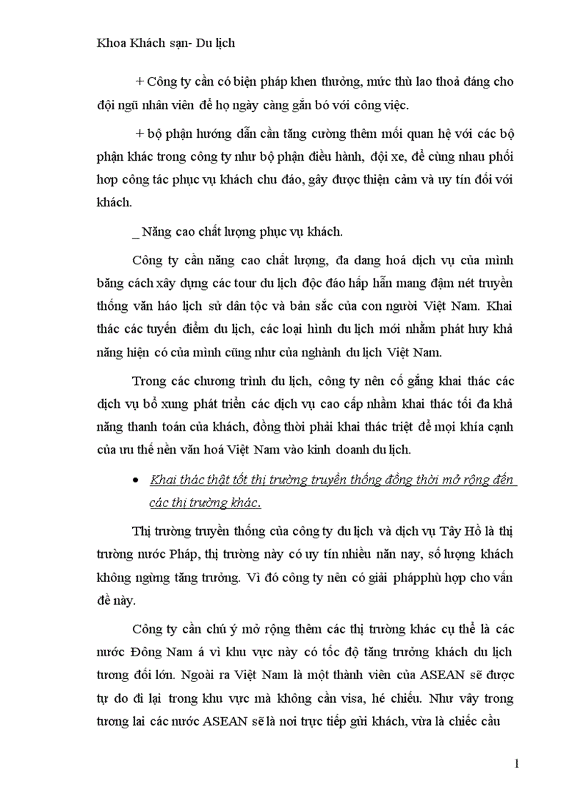 image for page Một số giải pháp nhằm mở rộng thị trường kinh doanh của công ty du lịch và dịch vụ Tây Hồ