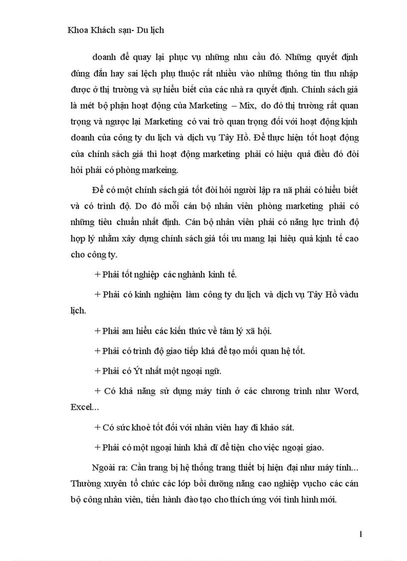 image for page Một số giải pháp nhằm mở rộng thị trường kinh doanh của công ty du lịch và dịch vụ Tây Hồ