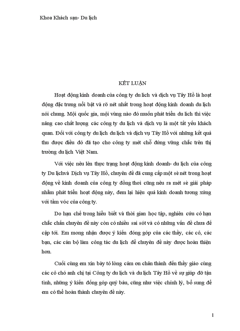 image for page Một số giải pháp nhằm mở rộng thị trường kinh doanh của công ty du lịch và dịch vụ Tây Hồ