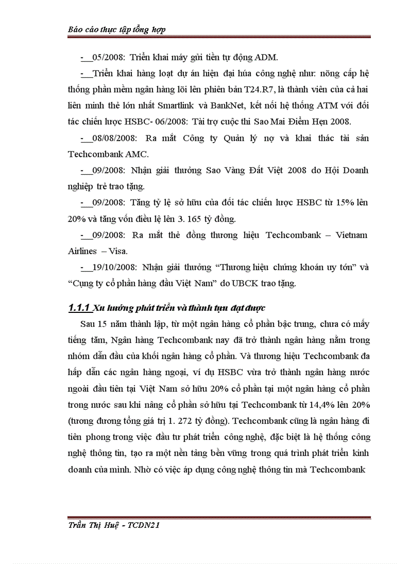 image for page Báo cáo thực tập tổng hợp tại chi nhánh Techcombank Định Công