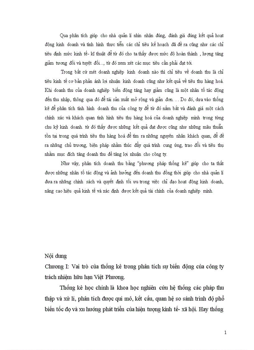 image for page Vận dụng phương pháp chỉ số để phân tích doanh thu của công ty trách nhiệm hữu hạn Việt Phương 1