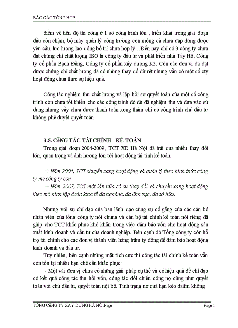 image for page Báo cáo tổng hợp về Tổng công ty xây dựng Hà Nội