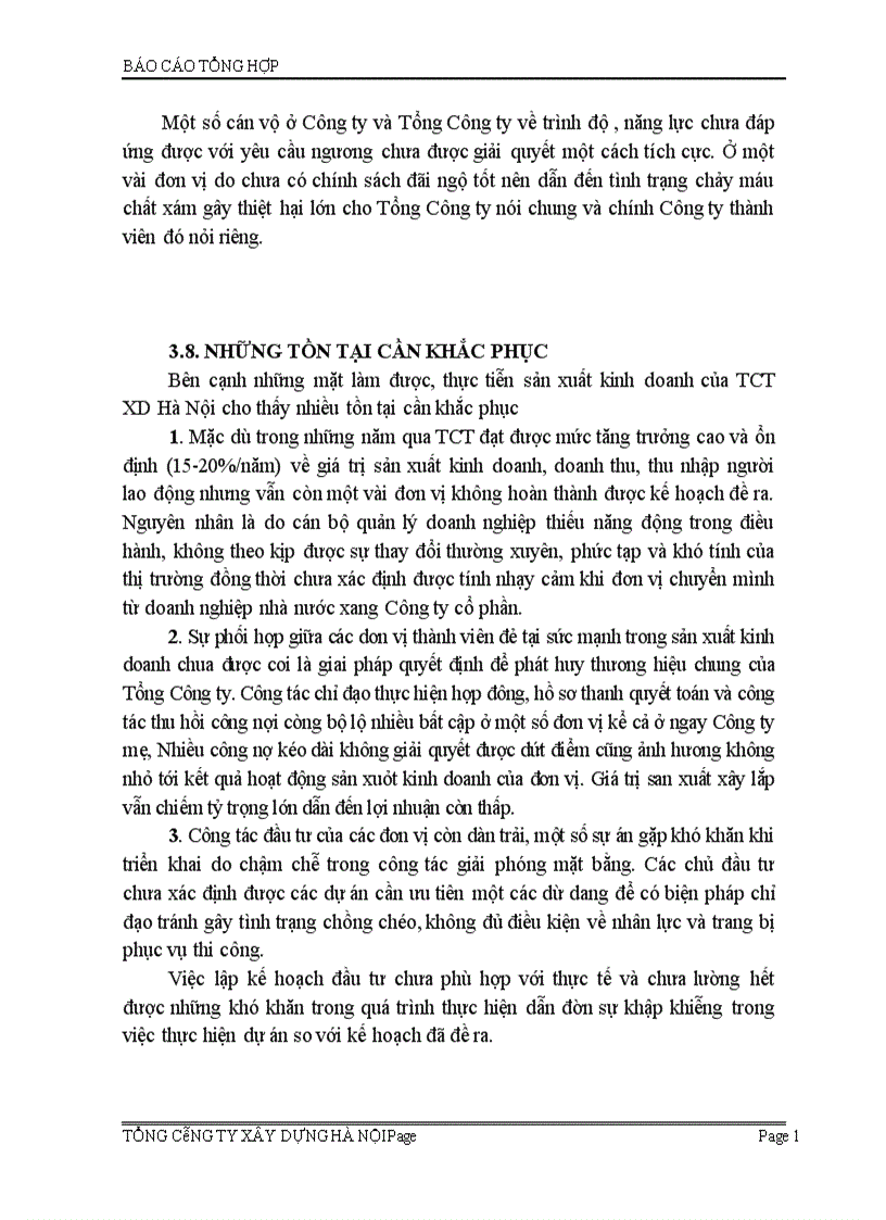 image for page Báo cáo tổng hợp về Tổng công ty xây dựng Hà Nội