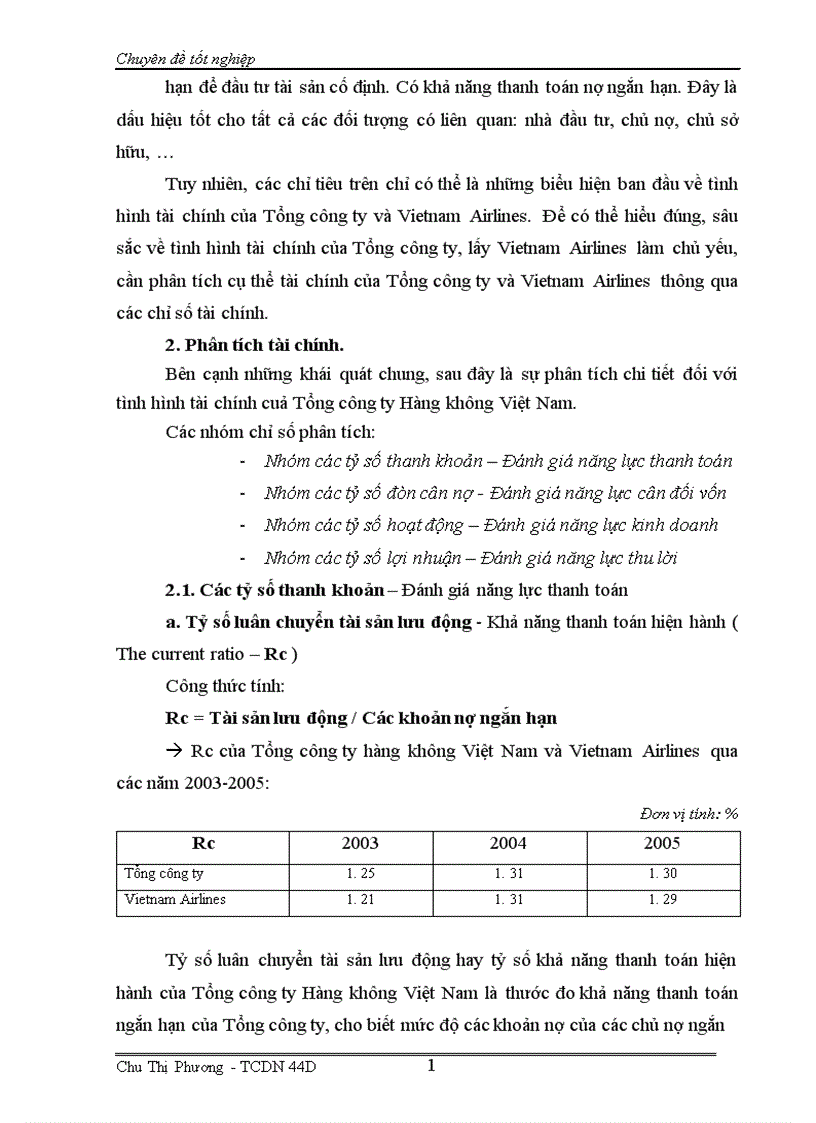 image for page Phân tích tài chính và nâng cao hiệu quả tài chính của Tổng công ty Hàng không Việt Nam 1
