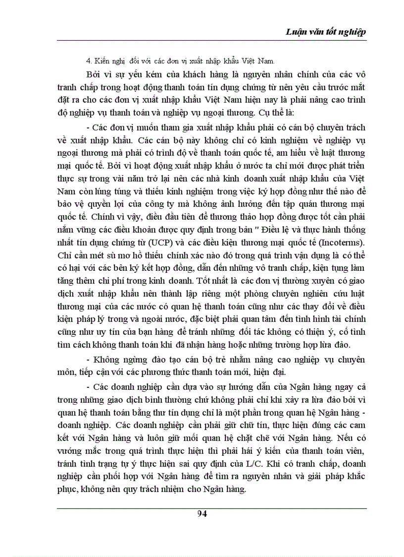 image for page Các biện pháp nhằm hạn chế tranh chấp trong thanh toán quốc tế theo phương thức tín dụng chứng từ tại Ngân hàng Đầu tư và Phát triển Việt Nam