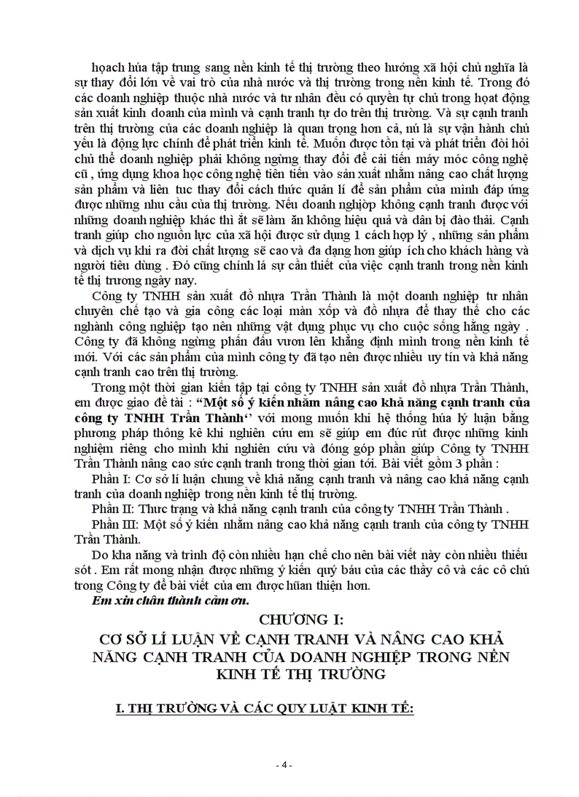 image for page Một số ý kiến nhằm nâng cao khả năng cạnh tranh của công ty TNHH Trần Thành
