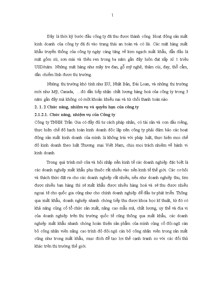 image for page Hoạt động xuất khẩu hàng thủ công mỹ nghệ của công ty TNHH Trần Gia