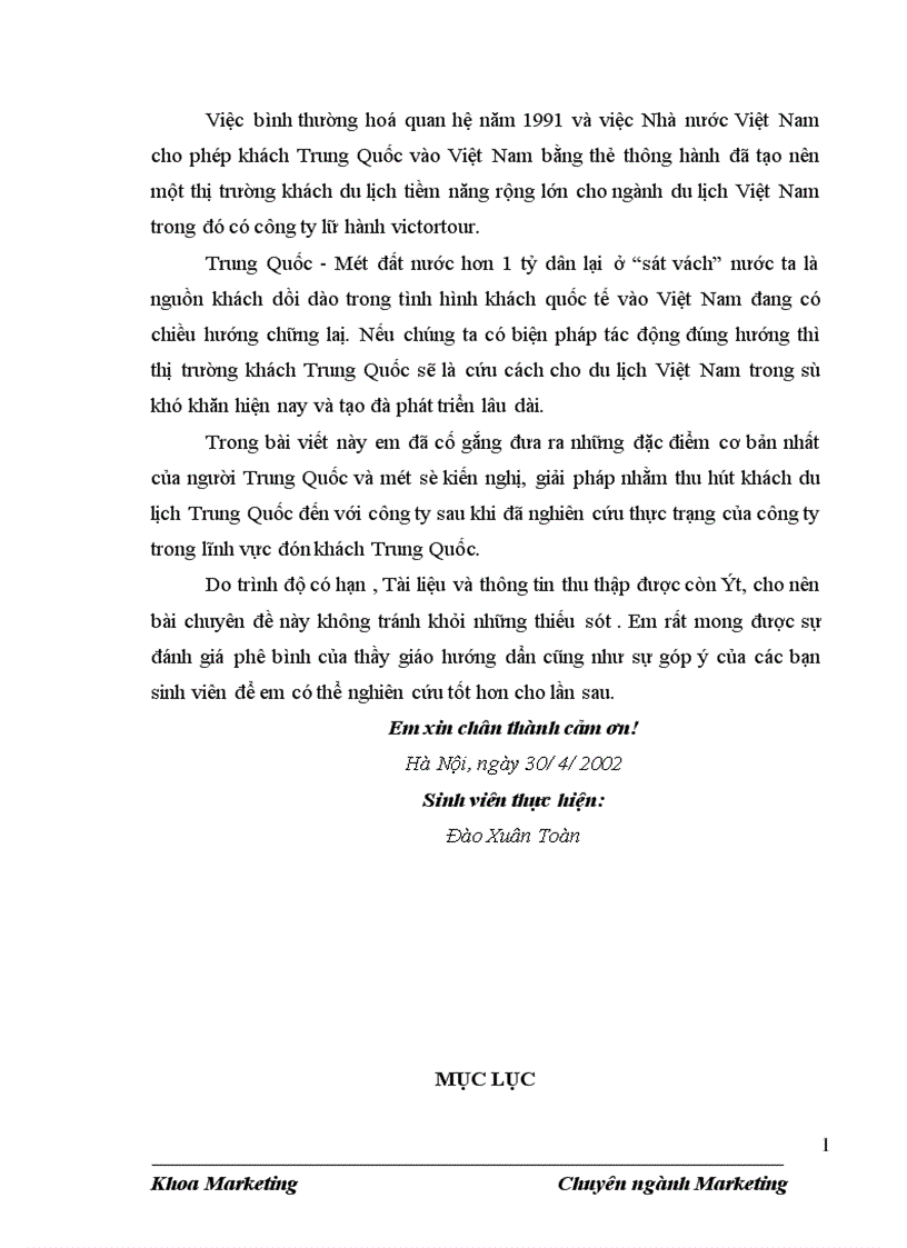 image for page Đặc điểm tâm lý khách du lịch Trung Quốc và các biện pháp Marketing Mix nhằm tăng khả năng thu hút khách du lịch Trung Quốc tại công ty du lịch lữ hành Victortour 1