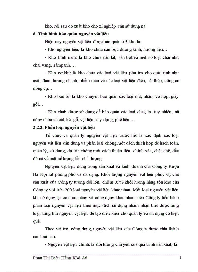 image for page Công tác kế toán nguyên vật liệu tại Công ty Rượu Hà Nội 1