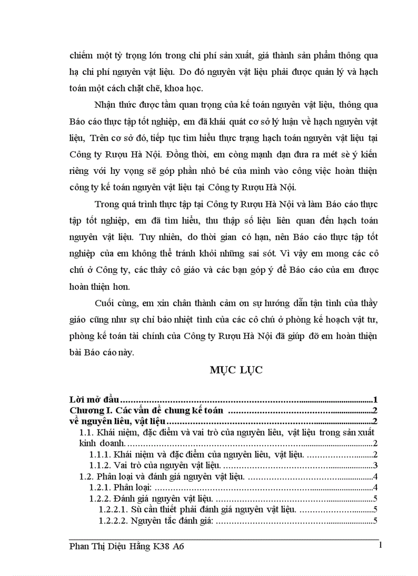 image for page Công tác kế toán nguyên vật liệu tại Công ty Rượu Hà Nội 1