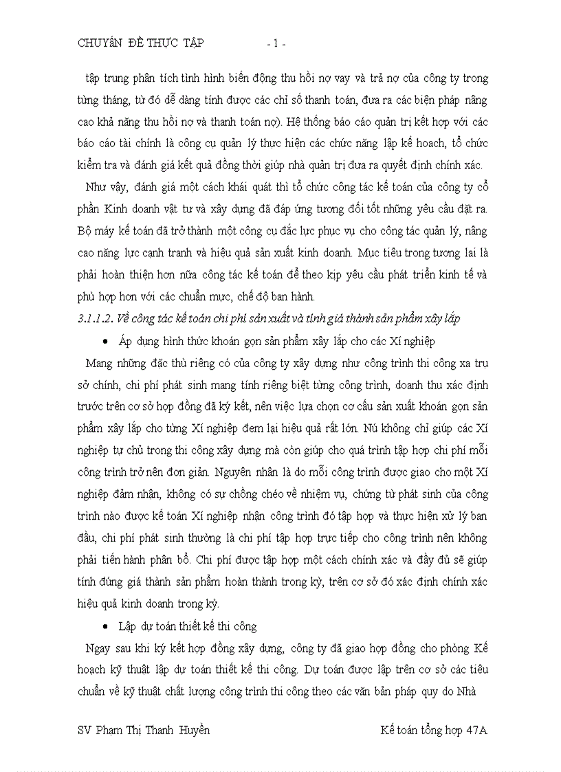 image for page Hoàn thiện công tác kế toán chi phí sản xuất và tính giá thành sản phẩm xây lắp nhằm tăng cường hiệu lực quản trị chi phí tại Công ty Cổ phần Kinh doanh vật tư và Xây dựng 1