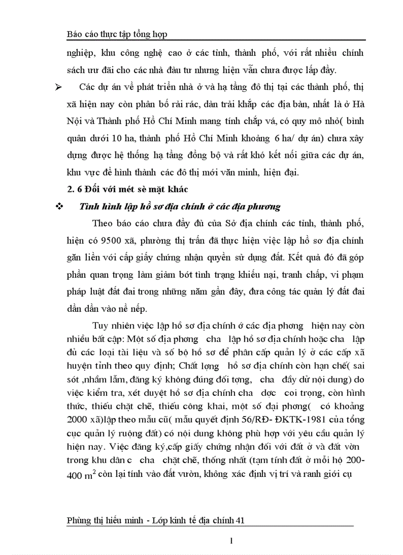image for page Báo cáo thực tập tổng hợp của vụ Đăng ký Thống kê đất đai