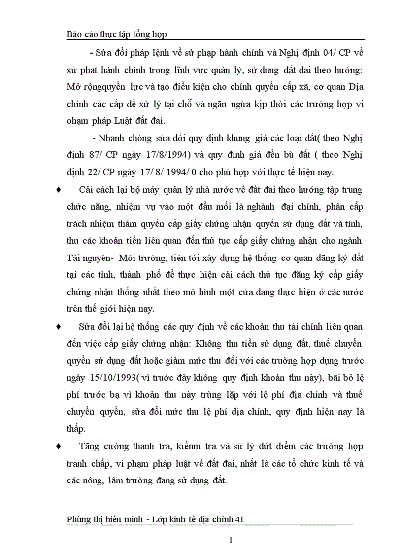 image for page Báo cáo thực tập tổng hợp của vụ Đăng ký Thống kê đất đai