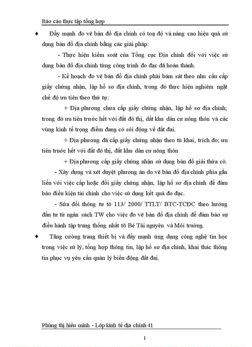 image for page Báo cáo thực tập tổng hợp của vụ Đăng ký Thống kê đất đai