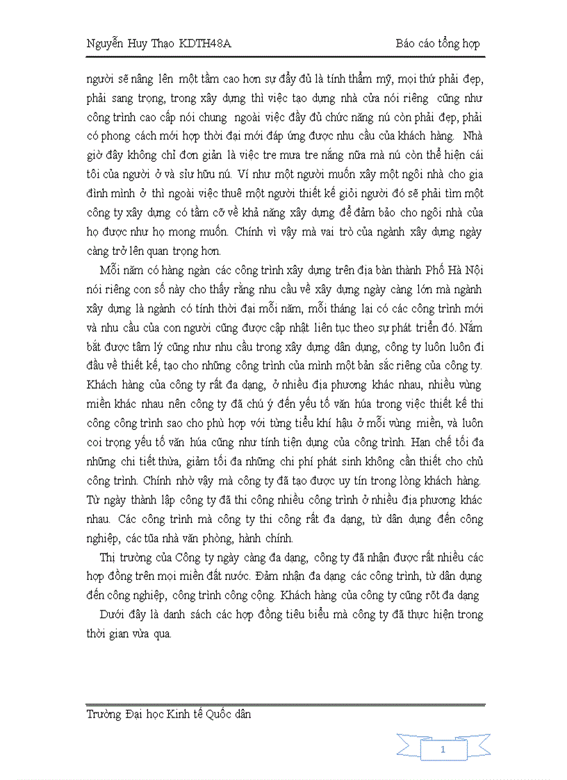 image for page Báo cáo tổng hợp về Công ty cổ phần xây dựng Thủ Đô