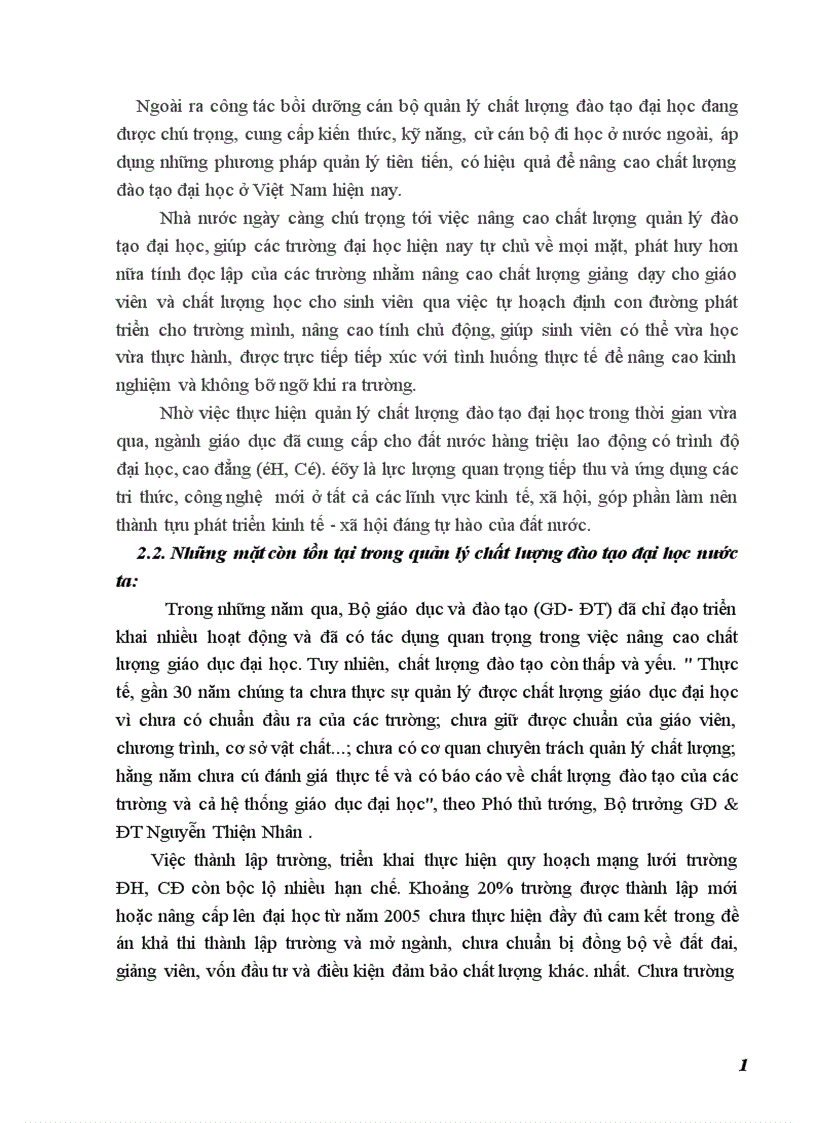 image for page Thực trạng quản lý chất lượng đào tạo đại học ở Việt Nam hiện nay 1