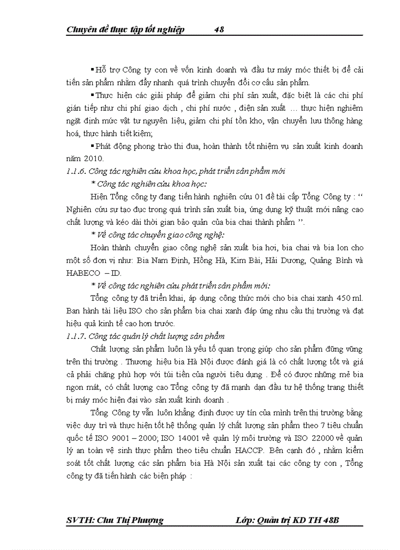 image for page Nâng cao hiệu quả sản xuất kinh doanh của Tổng Công ty Bia Rượu Nước giải khát Hà Nội 1