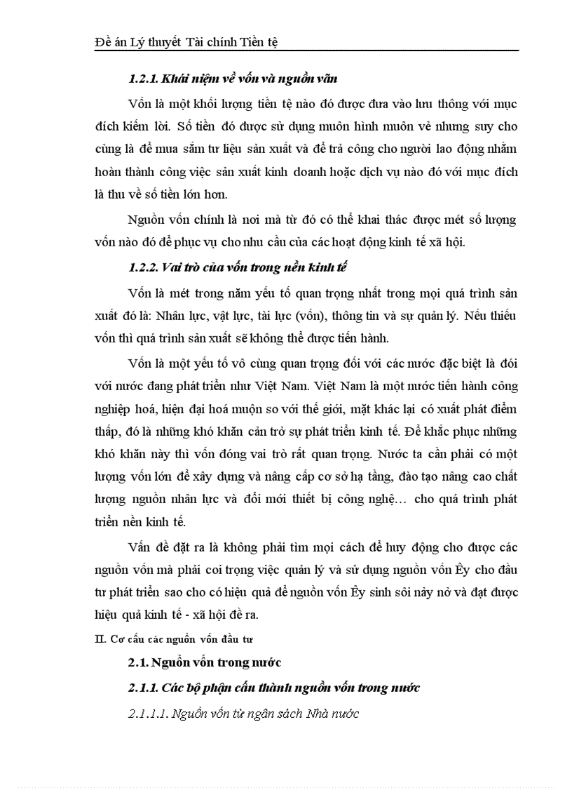 Các nguồn vốn và khả năng khai thác các nguồn vốn cho đầu tư phát triển ở Việt Nam 1