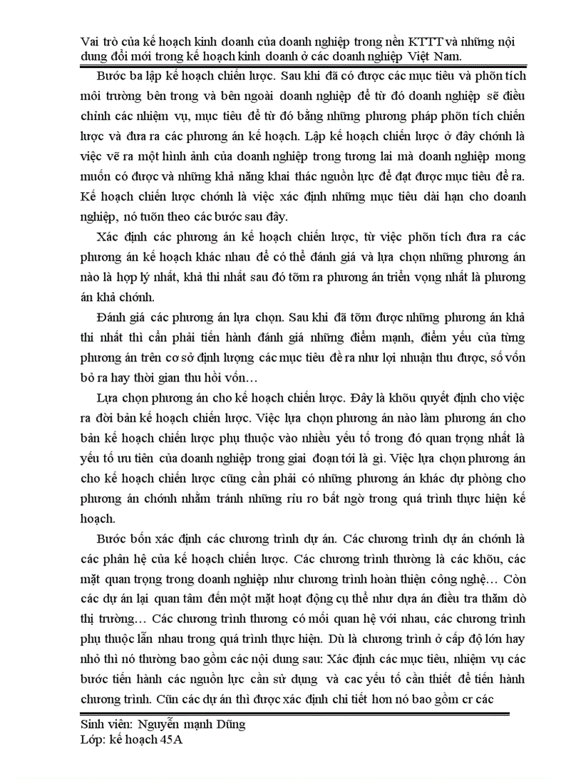image for page Vai trò của kế hoạch kinh doanh của doanh nghiệp trong nền KTTT và những nội dung đổi mới trong kế hoạch kinh doanh ở các doanh nghiệp Việt Nam 1