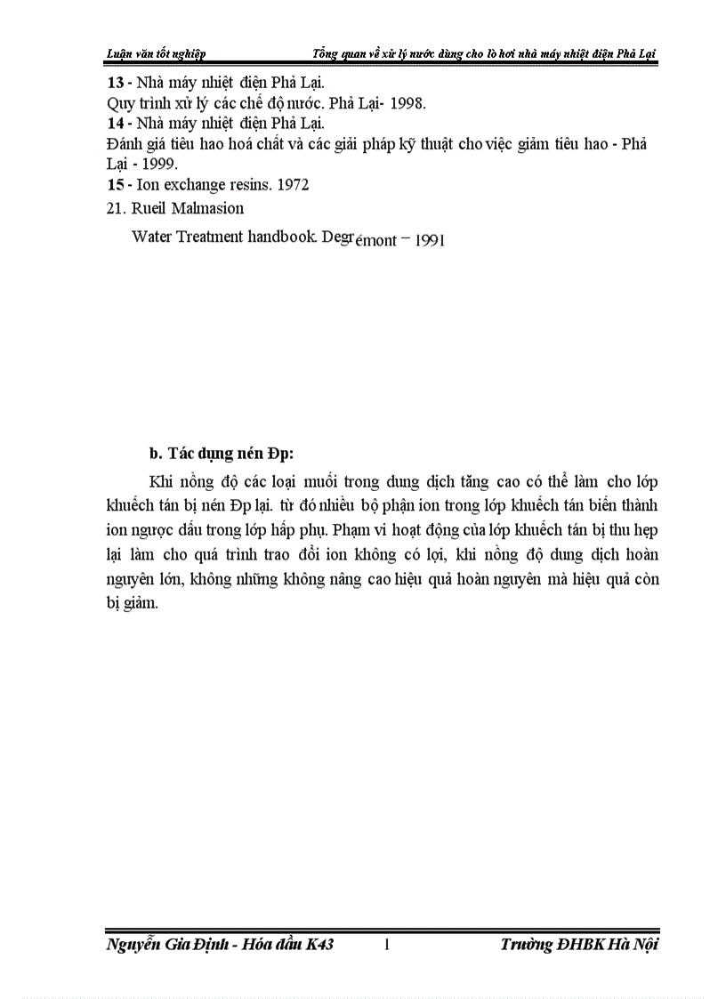 image for page Tổng quan về xử lý nước dùng cho lò hơi nhà máy nhiệt điện Phả Lại